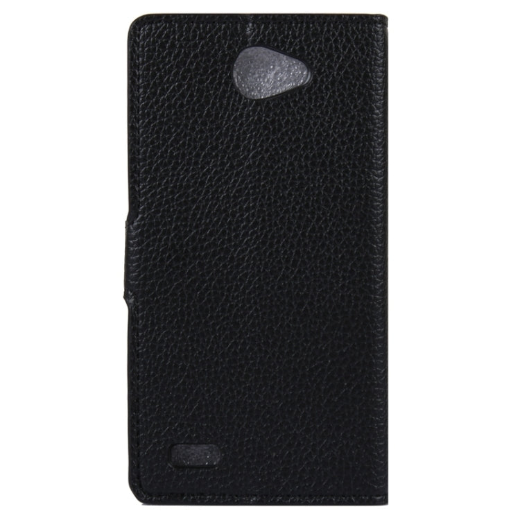 Litchi Texture Horizontal Flip Magnetic Buckle Leather Case with Holder & Card Slots & Wallet for LG L Bello II(Black)