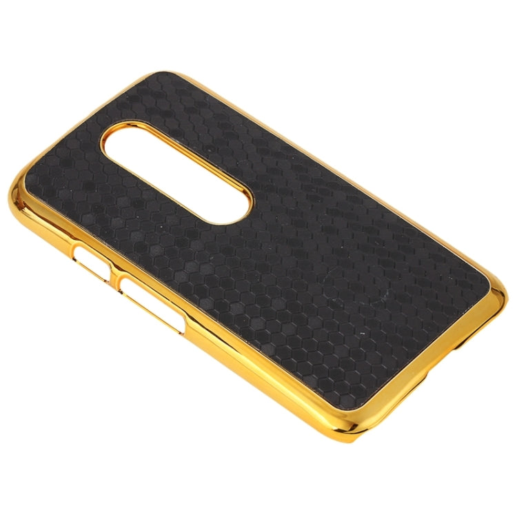 Electroplating Football Texture Leather Case for Motorola Moto G(3rd Gen.)(Black)