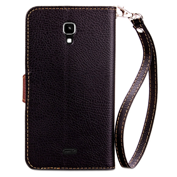 Leaf Magnetic Snap Litchi Texture Horizontal Flip Leather Case with Card Slots & Holder & Wallet & Lanyard for Wiko Bloom