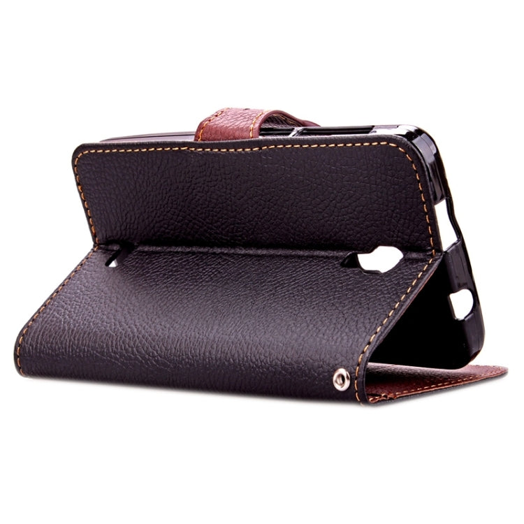 Leaf Magnetic Snap Litchi Texture Horizontal Flip Leather Case with Card Slots & Holder & Wallet & Lanyard for Wiko Bloom