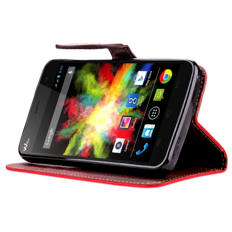 Leaf Magnetic Snap Litchi Texture Horizontal Flip Leather Case with Card Slots & Holder & Wallet & Lanyard for Wiko Bloom