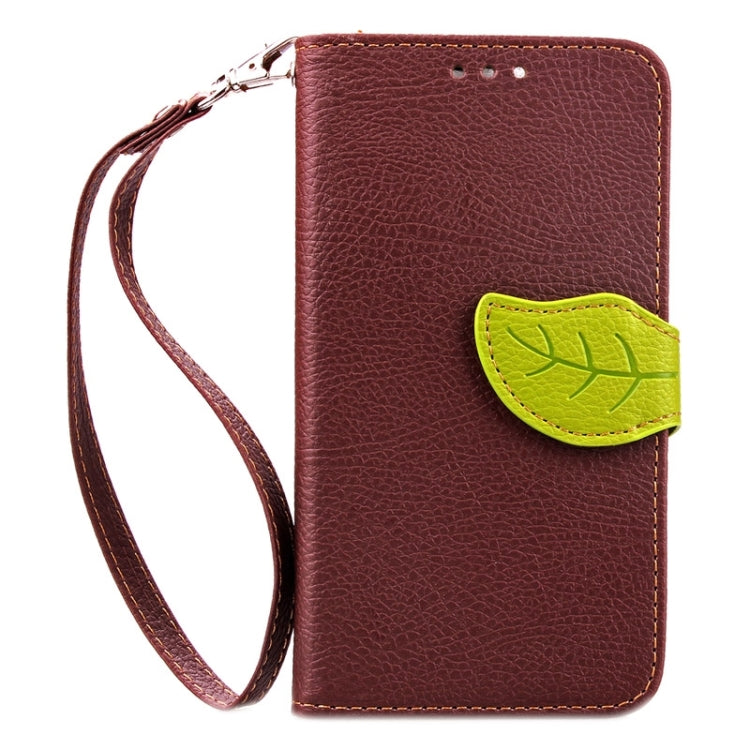 Leaf Magnetic Snap Litchi Texture Horizontal Flip Leather Case with Card Slots & Holder & Wallet & Lanyard for Wiko Bloom