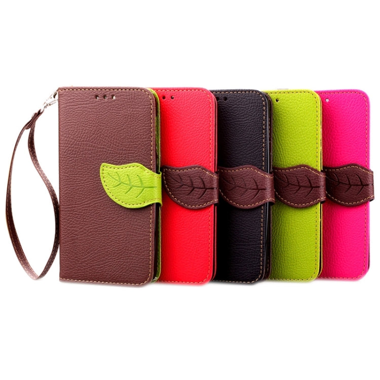 Leaf Magnetic Snap Litchi Texture Horizontal Flip Leather Case with Card Slots & Holder & Wallet & Lanyard for Wiko Bloom