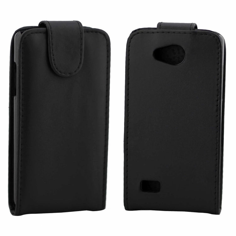 For LG Joy Nappa Texture Vertical Flip Magnetic Snap Leather Case(Black)
