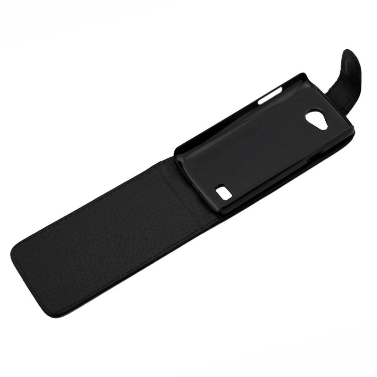 For LG Joy Nappa Texture Vertical Flip Magnetic Snap Leather Case(Black)