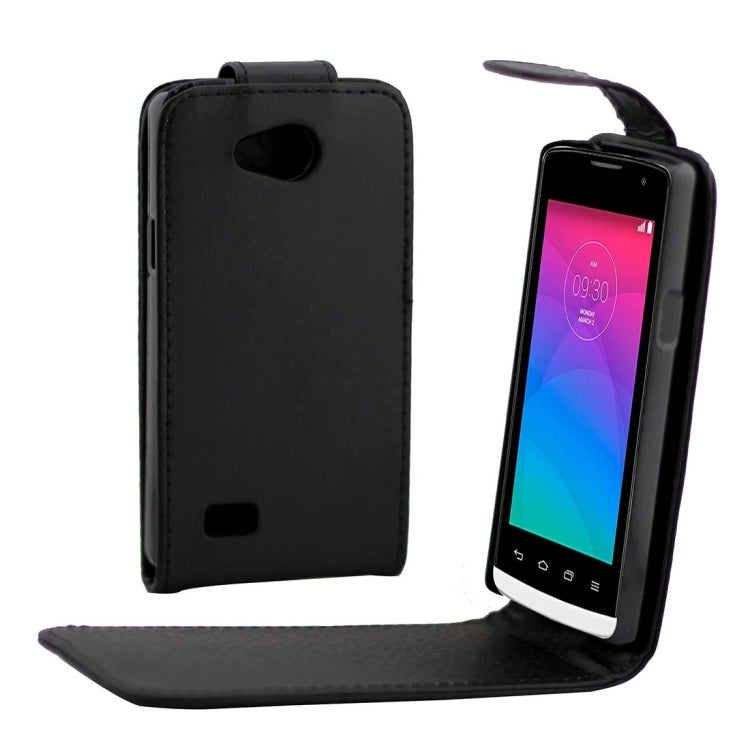 For LG Joy Nappa Texture Vertical Flip Magnetic Snap Leather Case(Black)