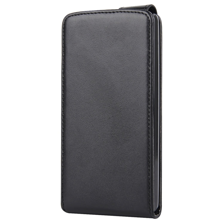 For LG Leno Nappa Texture Vertical Flip Magnetic Snap Leather Case(Black)
