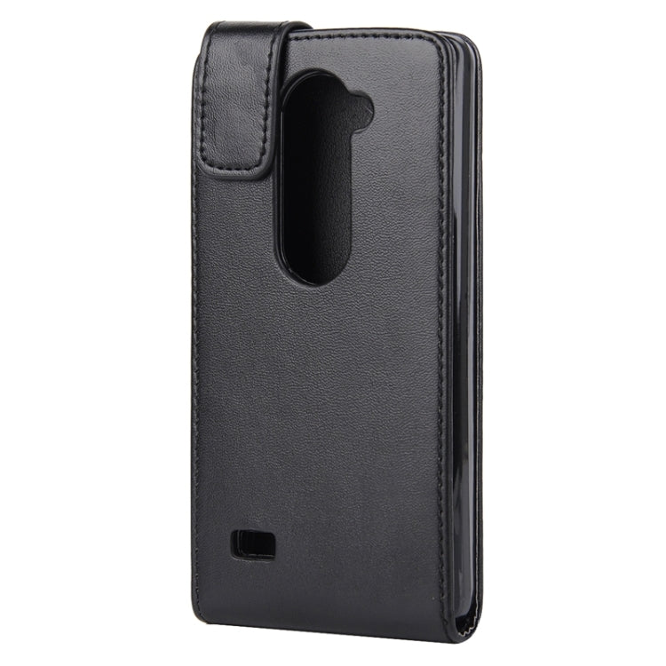 For LG Leno Nappa Texture Vertical Flip Magnetic Snap Leather Case(Black)