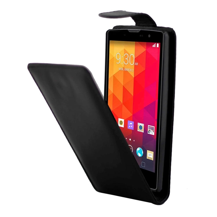 For LG Magna Nappa Texture Vertical Flip Magnetic Snap Leather Case(Black)
