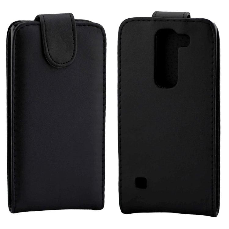 For LG Spirit Nappa Texture Vertical Flip Magnetic Snap Leather Case(Black)