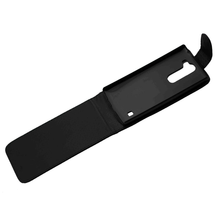 For LG Spirit Nappa Texture Vertical Flip Magnetic Snap Leather Case(Black)