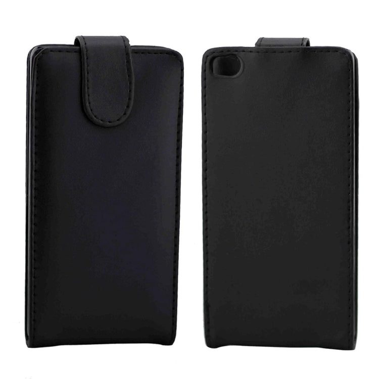 For Huawei P8 Nappa Texture Vertical Flip Magnetic Snap Leather Case(Black)