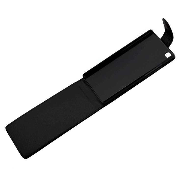 For Huawei P8 Nappa Texture Vertical Flip Magnetic Snap Leather Case(Black)