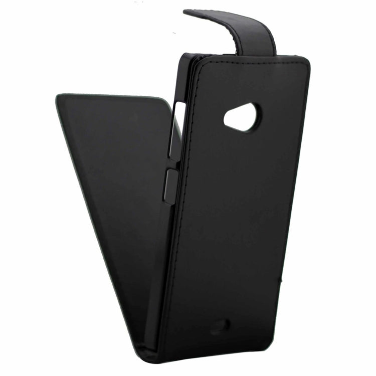 Nappa Texture Vertical Flip Magnetic Snap Leather Case for Microsoft Lumia 540(Black)
