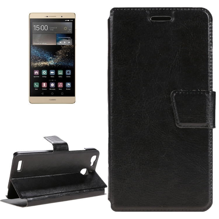 Horizontal Flip Black Leather Case with Card Slots & Holder for Huawei G8 mini & Enjoy 5S