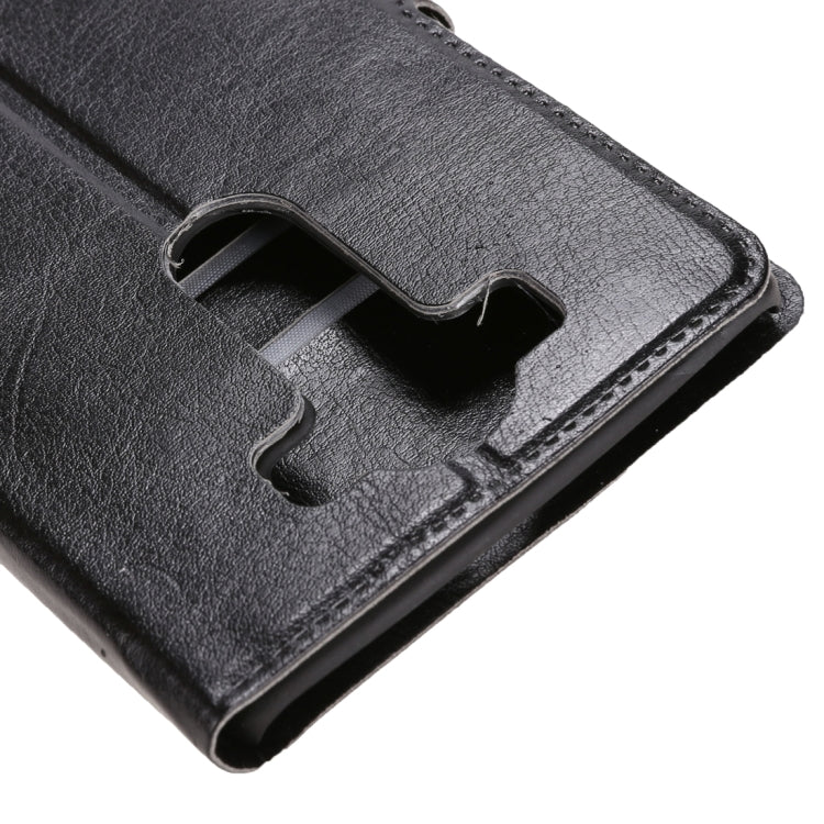 Horizontal Flip Black Leather Case with Card Slots & Holder for LG V10