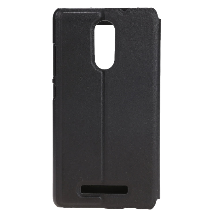 Horizontal Flip Solid Color Leather Case with Call Display ID & Holder for Xiaomi Redmi Note 3(Black)