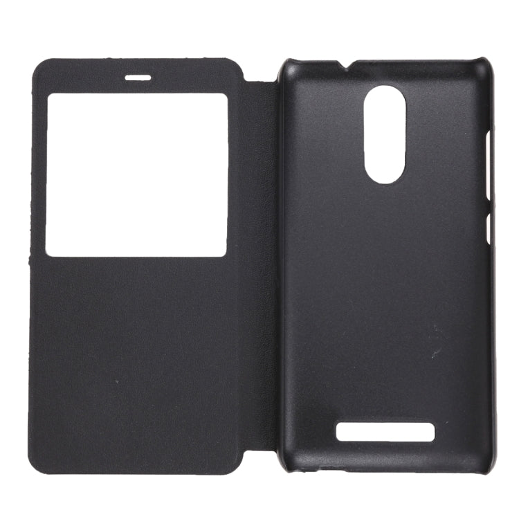 Horizontal Flip Solid Color Leather Case with Call Display ID & Holder for Xiaomi Redmi Note 3(Black)
