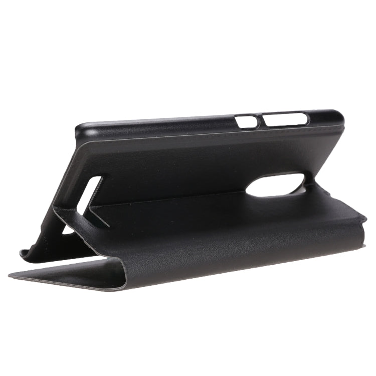 Horizontal Flip Solid Color Leather Case with Call Display ID & Holder for Xiaomi Redmi Note 3(Black)