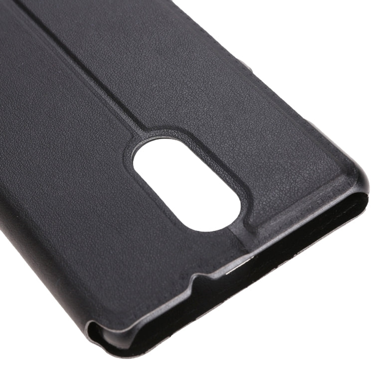 Horizontal Flip Solid Color Leather Case with Call Display ID & Holder for Xiaomi Redmi Note 3(Black)