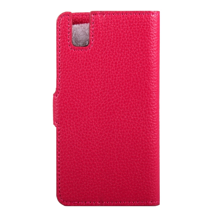 For Huawei Shotx / Honor 7i Litchi Texture Horizontal Flip Leather Case with Magnetic Snap & Card Slots & Holder & Wallet(Magenta)