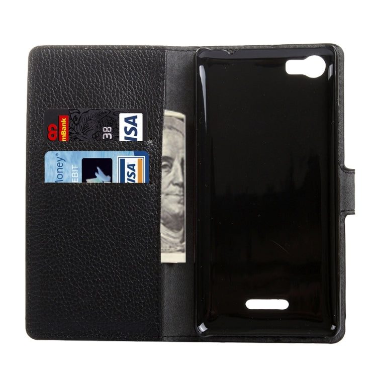 Litchi Texture Horizontal Flip Leather Case with Magnetic Snap & Card Slots & Holder & Wallet for Wiko Fever