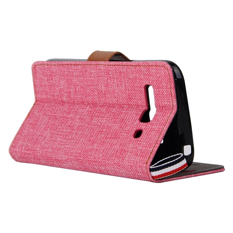 Denim Texture Leather Case with Card Slots & Holder & Lanyard for Alcatel One Touch Pop C9