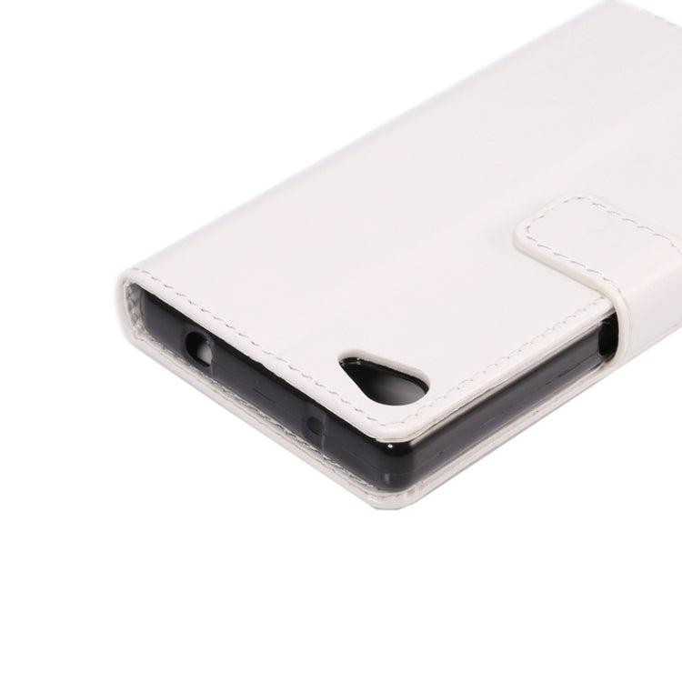 Lambskin Texture Words and Flowers Printing Horizontal Flip Solid Color Leather Case with Holder and Card Slots for Sony Xperia Z5 Compact / Mini