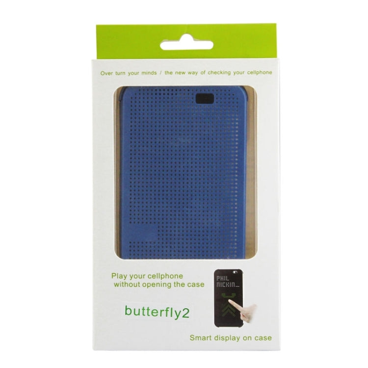For HTC Butterfly 2 Smart Flip Dot View Protective Case with Sleep and Wake-up Function