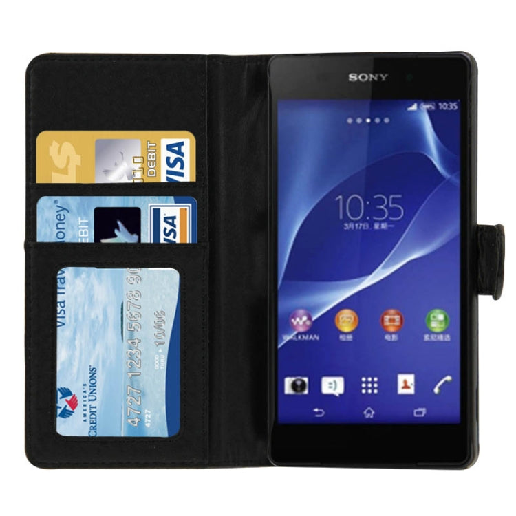 Plaid Texture Leather Case with Credit Card Slot & Holder for Sony Xperia Z2 / L50w