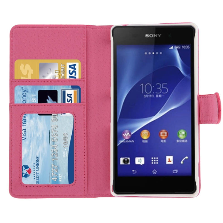Plaid Texture Leather Case with Credit Card Slot & Holder for Sony Xperia Z2 / L50w