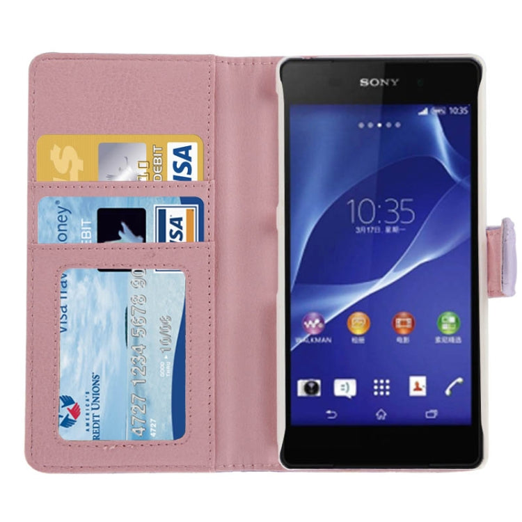Plaid Texture Leather Case with Credit Card Slot & Holder for Sony Xperia Z2 / L50w