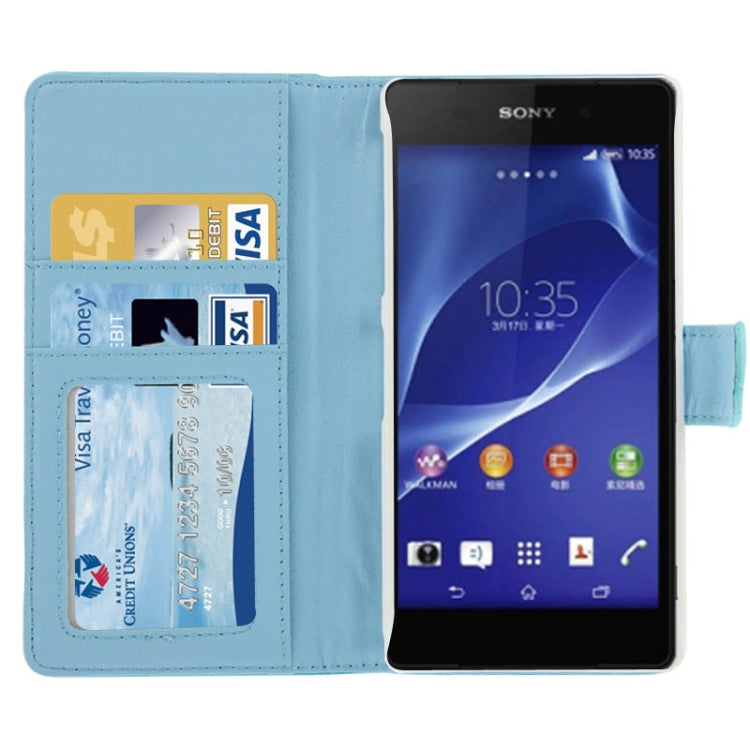 Plaid Texture Leather Case with Credit Card Slot & Holder for Sony Xperia Z2 / L50w