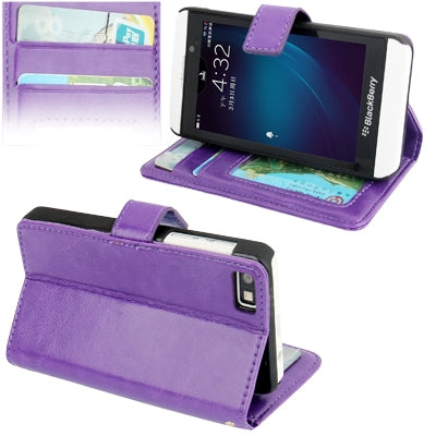 Fine Sheepskin Texture Horizontal Flip Leather Case with Credit Card Slots & Holder for BlackBerry Z10