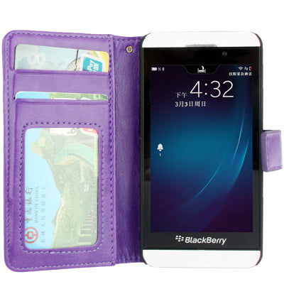 Fine Sheepskin Texture Horizontal Flip Leather Case with Credit Card Slots & Holder for BlackBerry Z10