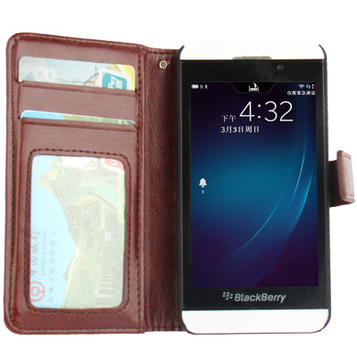 Fine Sheepskin Texture Horizontal Flip Leather Case with Credit Card Slots & Holder for BlackBerry Z10