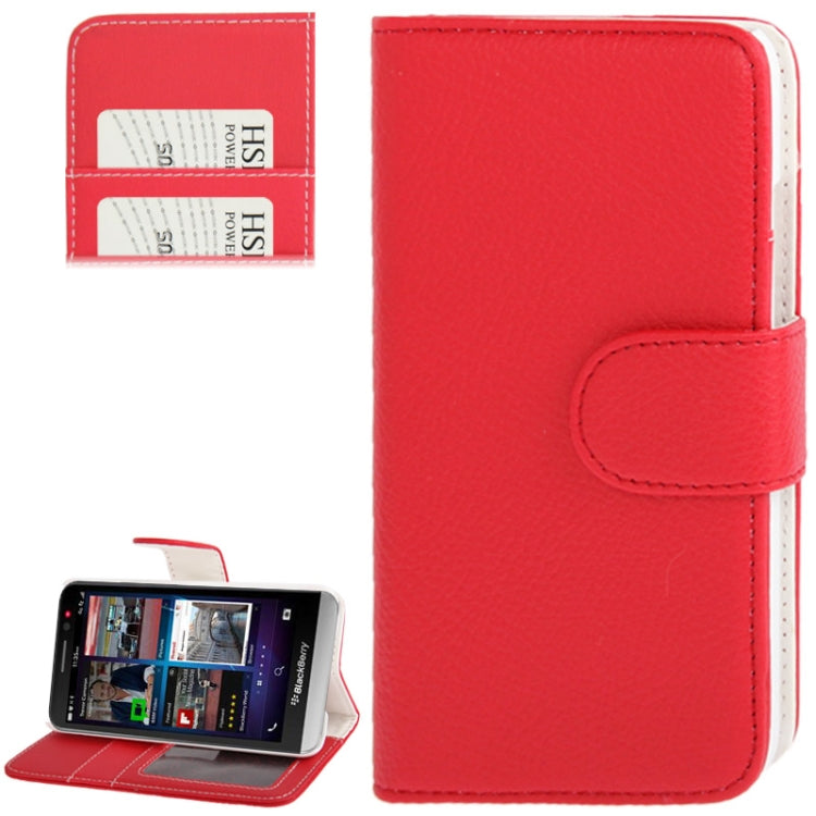 Litchi Texture Flip Leather Case with Credit Card Slots & Holder for BlackBerry Aristo Z30 / A10