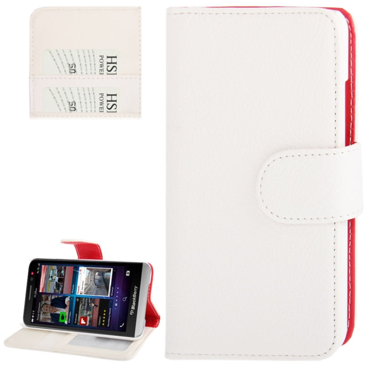 Litchi Texture Flip Leather Case with Credit Card Slots & Holder for BlackBerry Aristo Z30 / A10