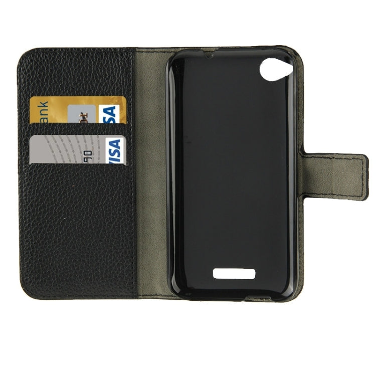 For HTC Desire 320 Litchi Texture Horizontal Flip Solid Color Leather Case with Holder & Card Slots & Wallet