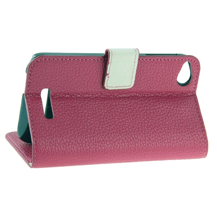 For HTC Desire 320 Litchi Texture Horizontal Flip Solid Color Leather Case with Holder & Card Slots & Wallet