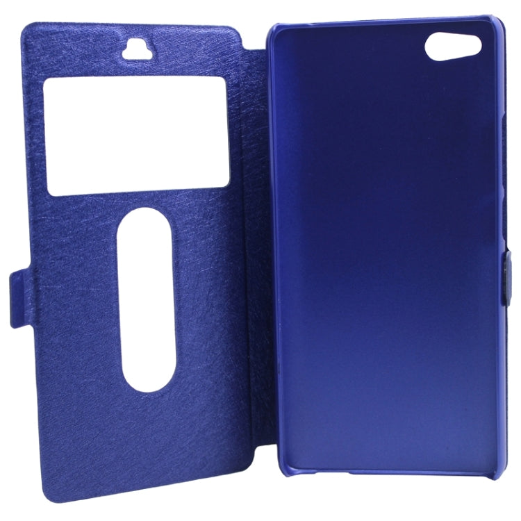 Silk Texture Horizontal Flip Solid Color Leather Case with Call Display ID & Holder for ZTE Nubia Z9 Max