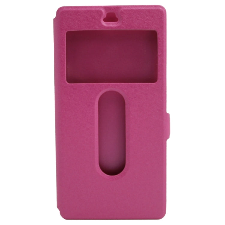 Silk Texture Horizontal Flip Solid Color Leather Case with Call Display ID & Holder for ZTE Nubia Z9 Mini