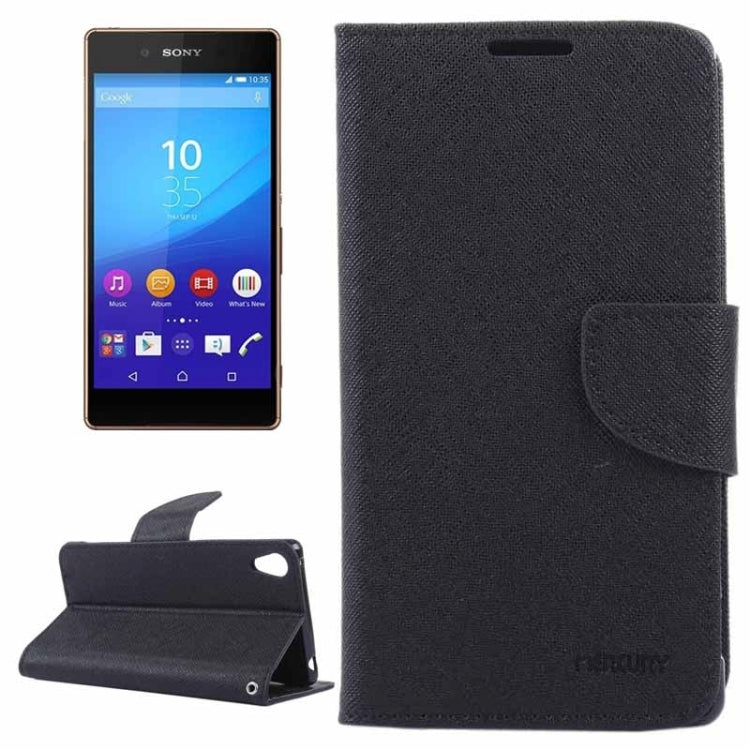Cross Texture Horizontal Flip Solid Color Leather Case with Holder & Card Slots & Wallet for Sony Xperia Z4