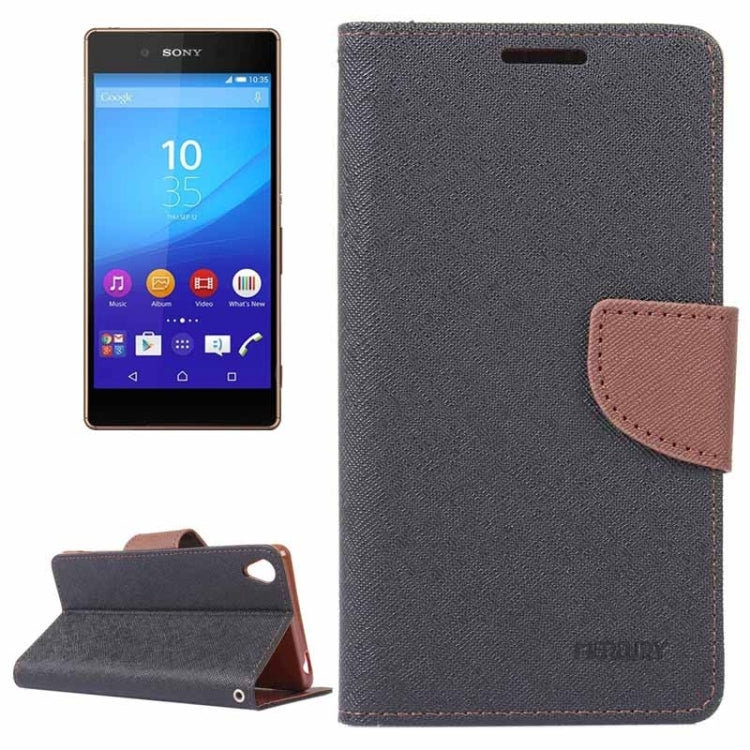Cross Texture Horizontal Flip Solid Color Leather Case with Holder & Card Slots & Wallet for Sony Xperia Z4