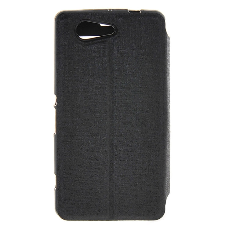 Solid Color Flip Leather Case with Holder & Caller ID Window for Sony Xperia Z3 Compact