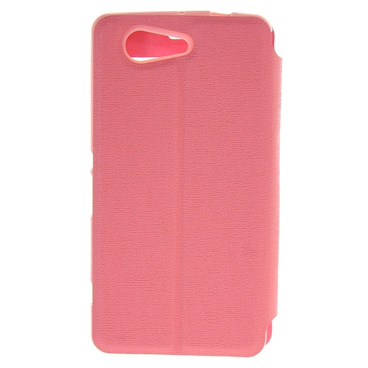 Solid Color Flip Leather Case with Holder & Caller ID Window for Sony Xperia Z3 Compact