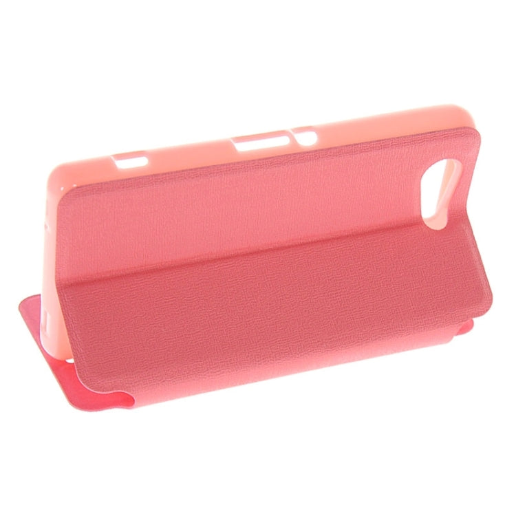 Solid Color Flip Leather Case with Holder & Caller ID Window for Sony Xperia Z3 Compact