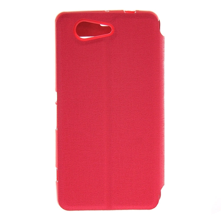 Solid Color Flip Leather Case with Holder & Caller ID Window for Sony Xperia Z3 Compact