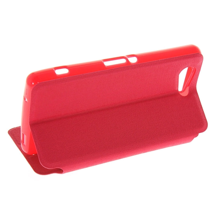 Solid Color Flip Leather Case with Holder & Caller ID Window for Sony Xperia Z3 Compact