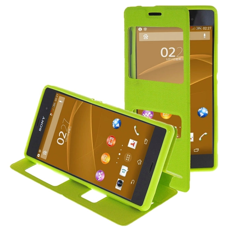 Oracle Texture Flip Leather Case with Holder & Caller ID Window for Sony Xperia Z3